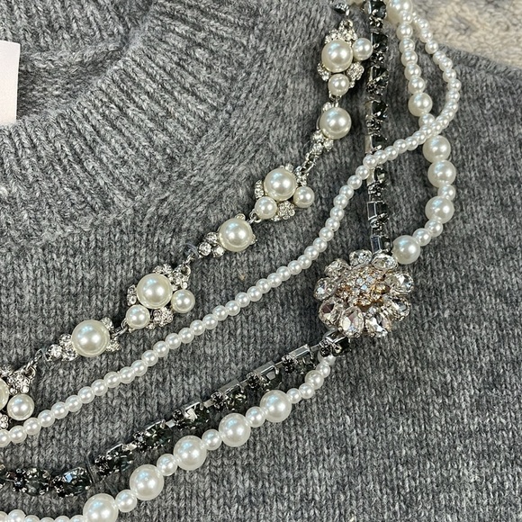 NWT Cinq a Sept Necklace Detail Lilliana Pullover Sweater Wool Blend XXS - Picture 11 of 15